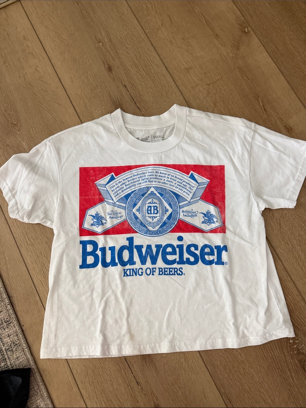 Budweiser White Kids Tee with Red and Blue Logo